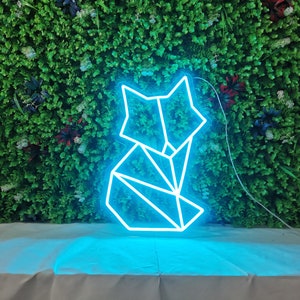 Mini Geometric Fox Neon Sign Custom Neon Sign Led Neon Light Sign Wall Neon Sign Wall Decor Neon Sign Anime Neon Sign Logo Neon Light Sign