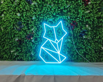 Mini Geometric Fox Neon Sign Custom Neon Sign Led Neon Light Sign Wall Neon Sign Wall Decor Neon Sign Anime Neon Sign Logo Neon Light Sign