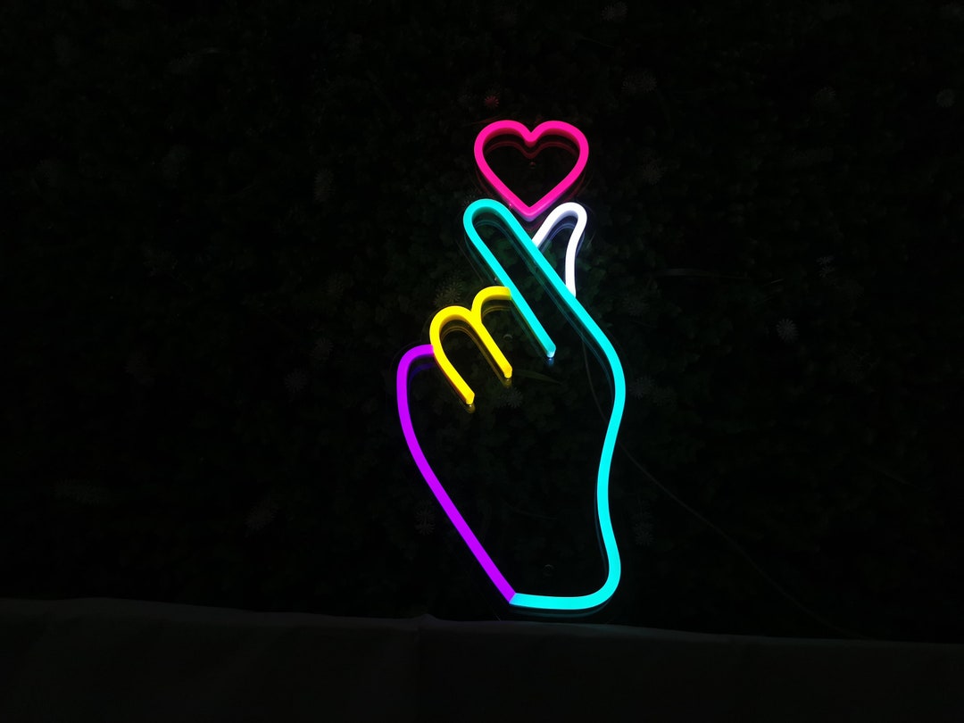 Custom Finger Heart Led Neon Light Sign, Gifts for Her, Gifts for Mom ...