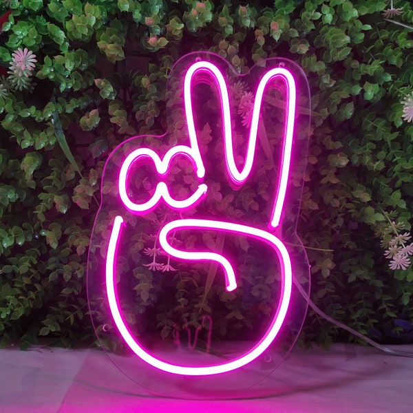 Neon Peace Sign - Etsy