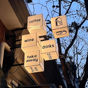 Rectangle Street Signage, LED Light Box, Double Sides Box Sign, Printed Logo Sign, Cafe Sign, Beauty Salon Storefront Sign