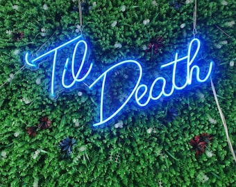 Neonreclame Til Death Wedding, aangepaste muurdecoratie