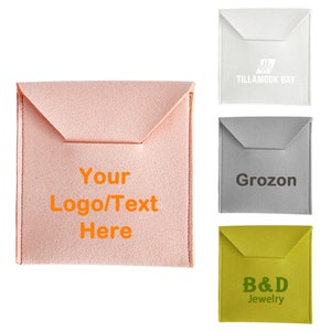 100PCS Custom Jewelry Pouches Bulk Packaging Pouch Personalized Microfiber Gift Bag