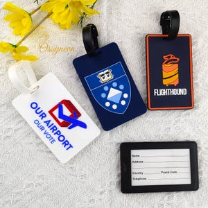 Personalisierter PVC 3D-Gepäckanhänger für das Reisen Boarding Benutzerdefinierte Kreative Die-Cut-Pass-Tag-Namensschilder Rucksäcke Business Logo Gepäckanhänger Vorlage