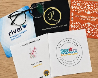 100pcs Custom Microfiber Cleaning Cloth,Personalized Photography Lens Cleaner, Wedding Favor Cloth