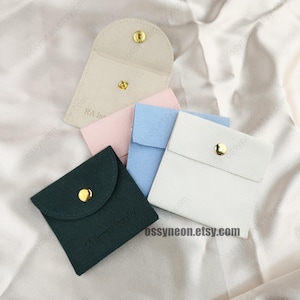 100pcs Personalized Jewelry Bags Packaging, Custom Laogo Jewelry Pouch, Ring Necklace Rings Earring Brooch Bag, Wedding Gift Bags