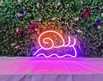 Custom Snail Neon Sign, Personalized Led Neon Light Sign, Personalized Gift, Gift for Him, Gift For Her, Room Decor, Home Decor, Cut Snail