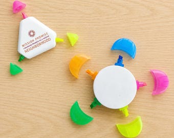カスタムロゴ入り蛍光ペン50本セット、名入れマーカー、ブランド入り学用品、子供向けDIYギフト