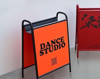 Custom Metal A-Frame Standing Sign, Outdoor Double-Sided Sandwich Board, Pavement Sign for Cafe & Shop