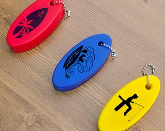Personalized Floating Keychain, Water Sports Gift, Beach House Decor