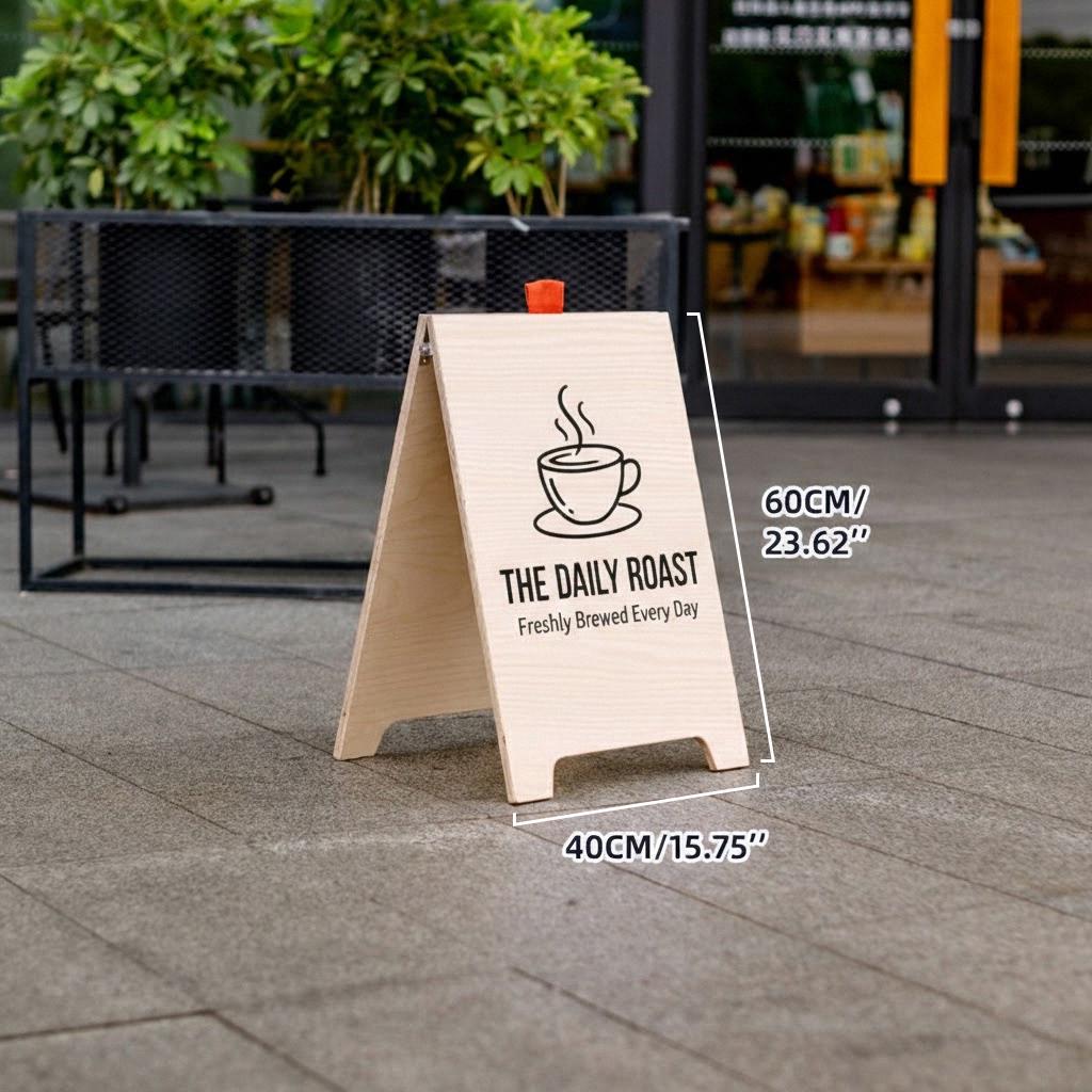 Personalized Wood A-frame Sign, Storefront Pavement Sign, Cafe ...