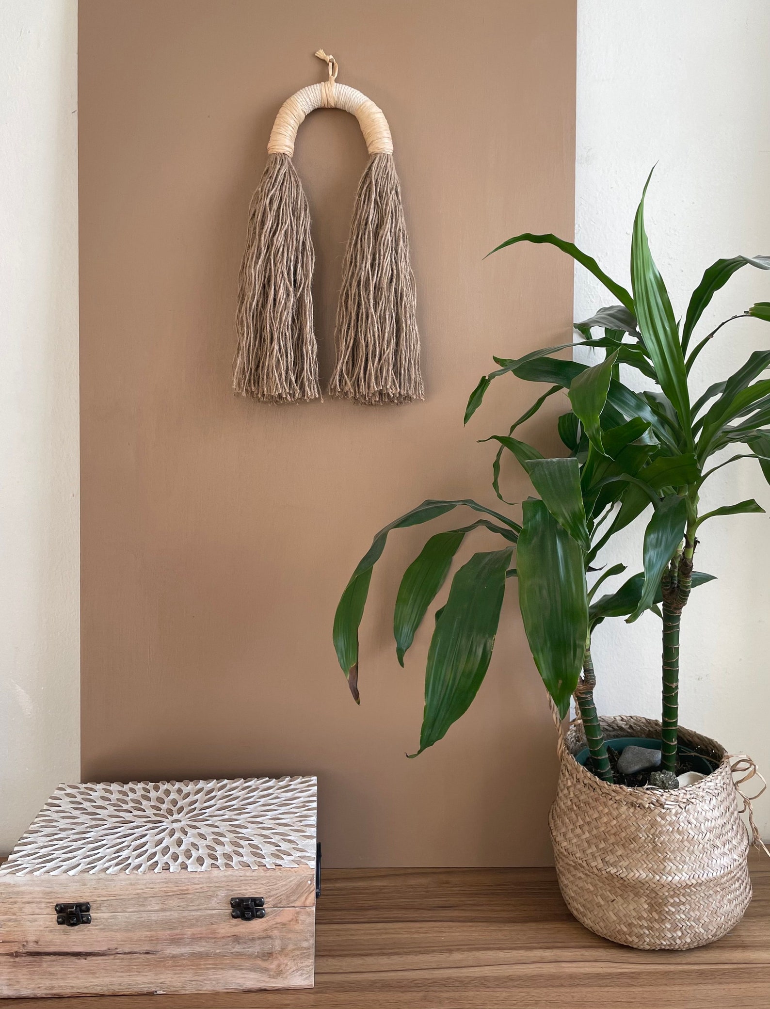 Jute arch wall decor jute art bohemian wall decor bohemian Etsy