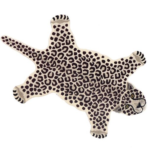 Leopard Rugs Skin Shape 3' X 5' Handmade Tufted 100% - Etsy