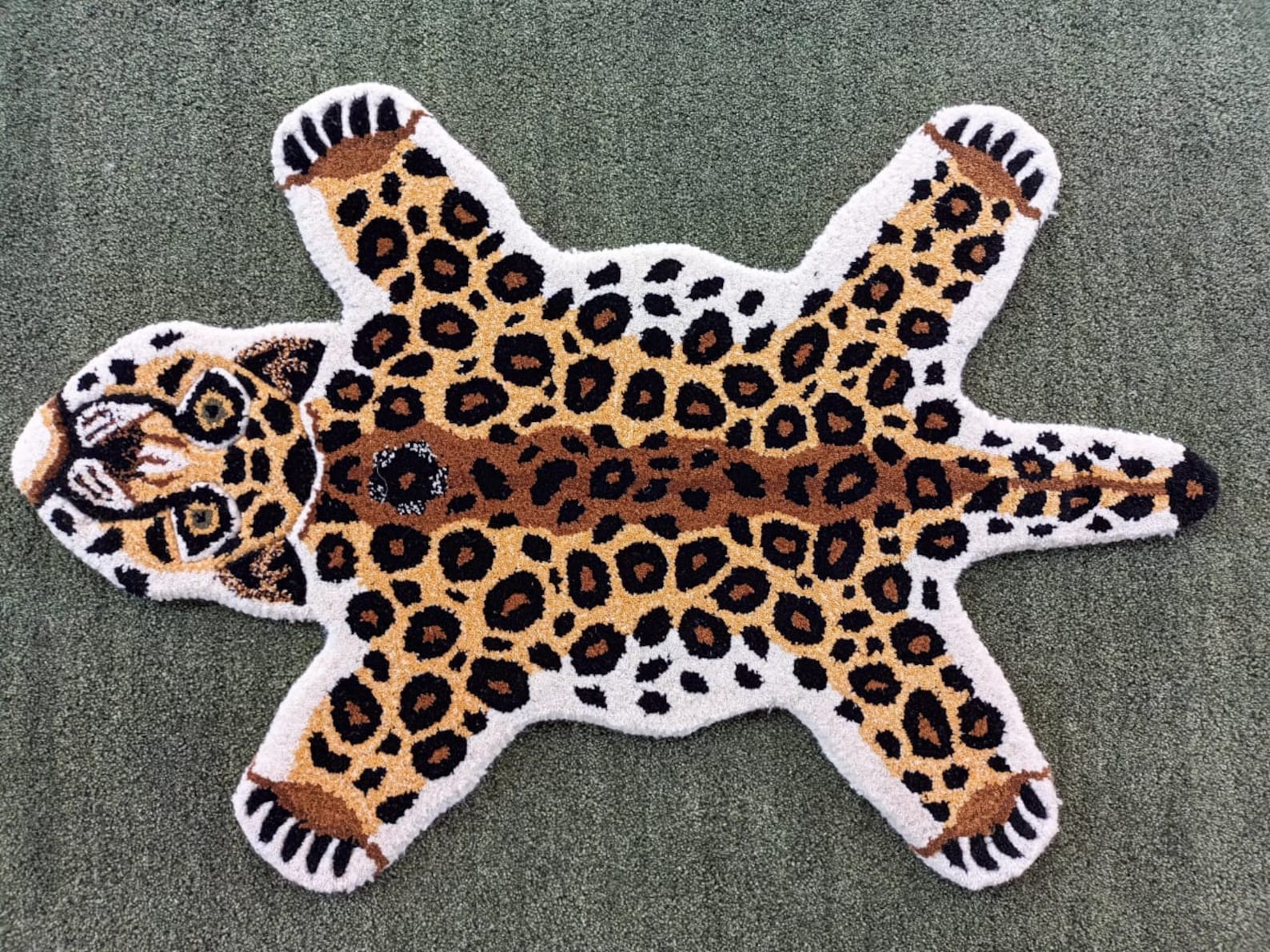 Leopard Rugs Skin Shape 2X3 Feet Handmade Tufted 100% Woolen - Etsy