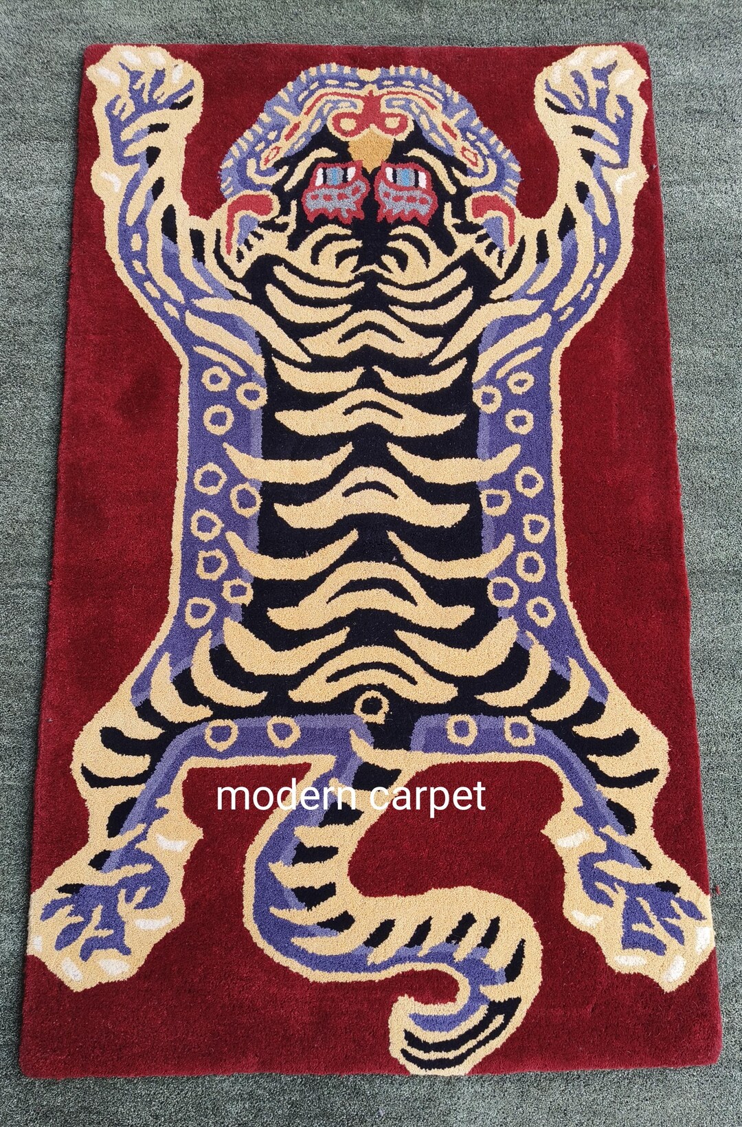 Sabertooth Tiger Rug Tibetan Tiger Rugs Handmade Tufted for Living Room Bedroom Kid Room ...