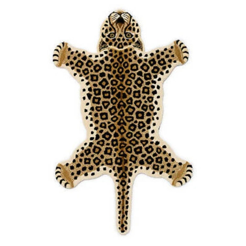 Leopard Rugs Skin Shape 3' X 5' Handmade Tufted 100% - Etsy