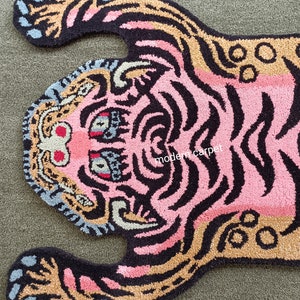Handmade tufted Tibetan tiger rug for living room bedroom,kidsroom available in size 2x3,35,46,58,6x9,810 can be customized Fast Service image 6