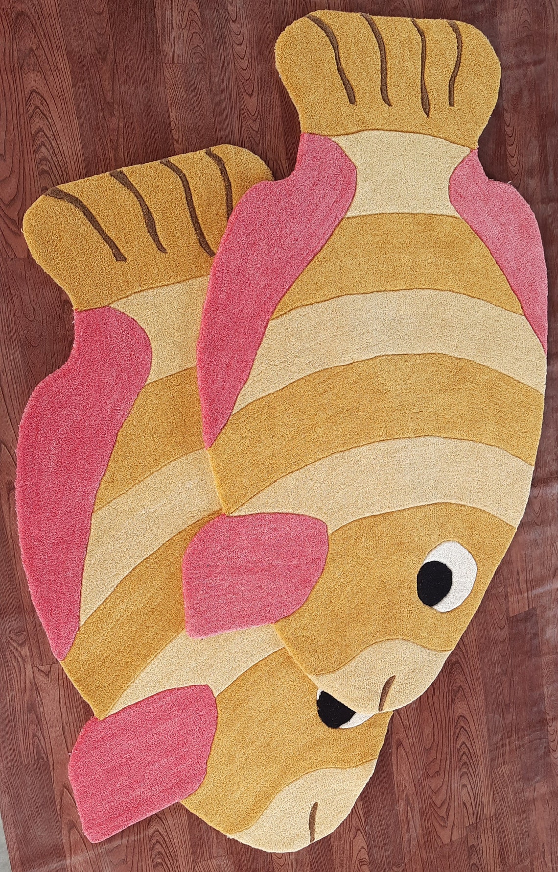 Fish Rug Hand Made with 100 Woollen Cotton Backing for Home Etsy