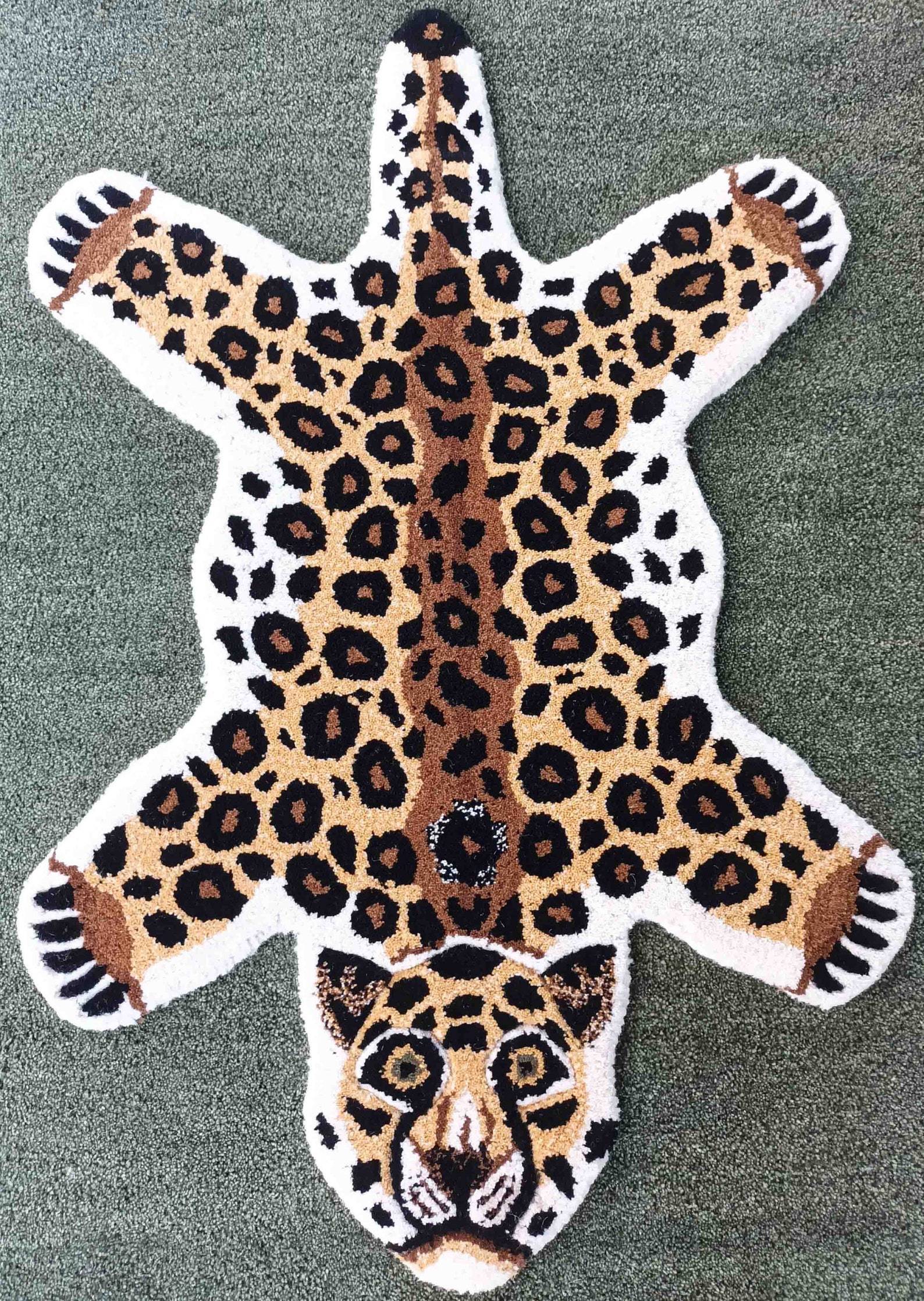 Leopard Rugs Skin Shape 2X3 Feet Handmade Tufted 100% Woolen - Etsy