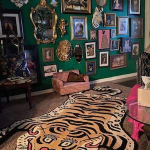 Handmade tufted Tibetan tiger rug for living room,bedroom,kidsroom available in size 2x3,3×5,4×6,5×8,6x9,8×10 can be customized Free Shiping