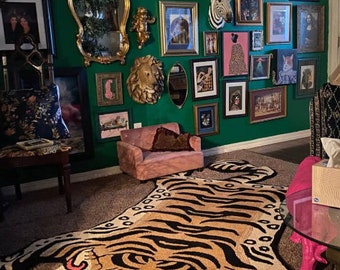 Tappeto tigre tibetano trapuntato fatto a mano per soggiorno, camera da letto, cameretta disponibile nelle dimensioni 2x3,3×5,4×6,5×8,6x9,8×10 può essere personalizzato Spedizione gratuita