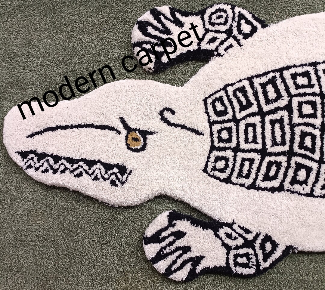 Crocodile Rugs Hand Made Wool Cotton Backing Rug Home Etsy