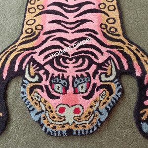 Handmade tufted Tibetan tiger rug for living room bedroom,kidsroom available in size 2x3,35,46,58,6x9,810 can be customized Fast Service image 10