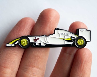 Brawn BGP 001 Formula One Car Enamel Pin