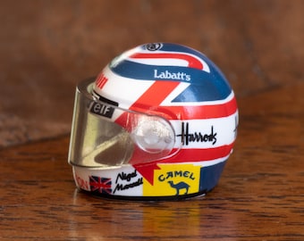 Casco personalizado de minifigura Lego de Nigel Mansell