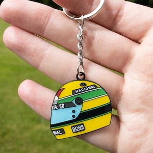 Ayrton Senna 1988 Helm Emaille Schlüsselanhänger