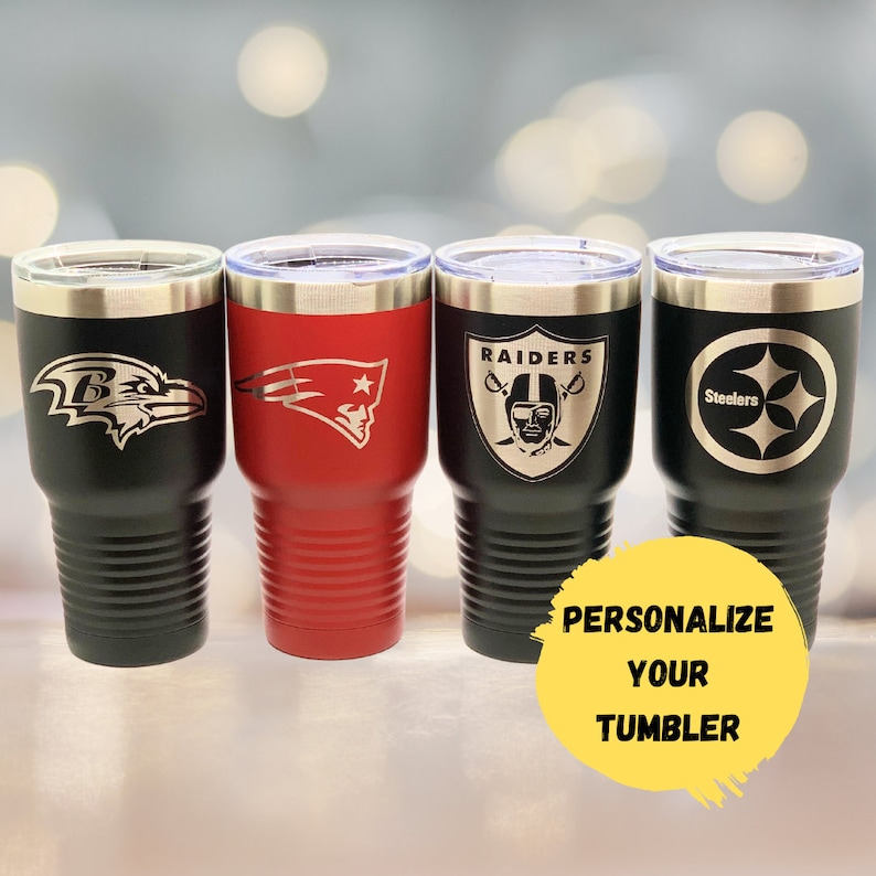 Inspired NFL Laser Engraved Tumblers NFL Tumblers Personalized NFL