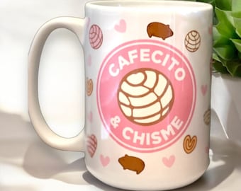 Cafecito & Chisme Mug, Mexican Mug, Chisme Mug, Personalized Cafecito mug, Cafecito Pan Mug