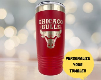 Chicago Bulls Laser Engraved Tumbler: Personalized Coffee Cup
