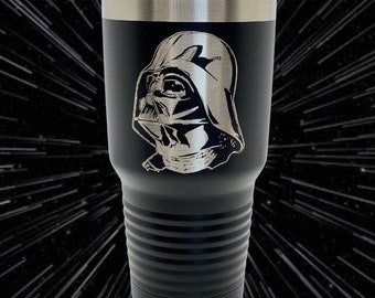 Darth Vader Laser Engraved Tumbler: Star Wars Inspired, Personalized Coffee Cup