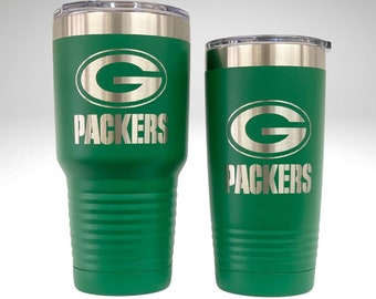 Laser Engraved Green Bay Packers Tumbler: Personalized Football Gift