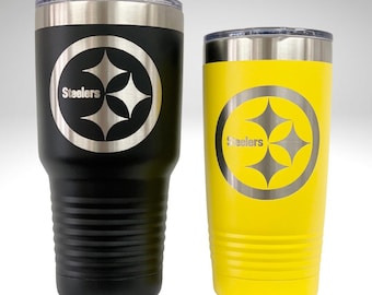 20oz Pittsburgh Steelers Custom Engraved Travel Mug - Etsy