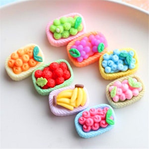 5/10/20 pièces Résine orange raisin banane fraise panier cabochon scrapbook kawaii DIY embellissements accessoires