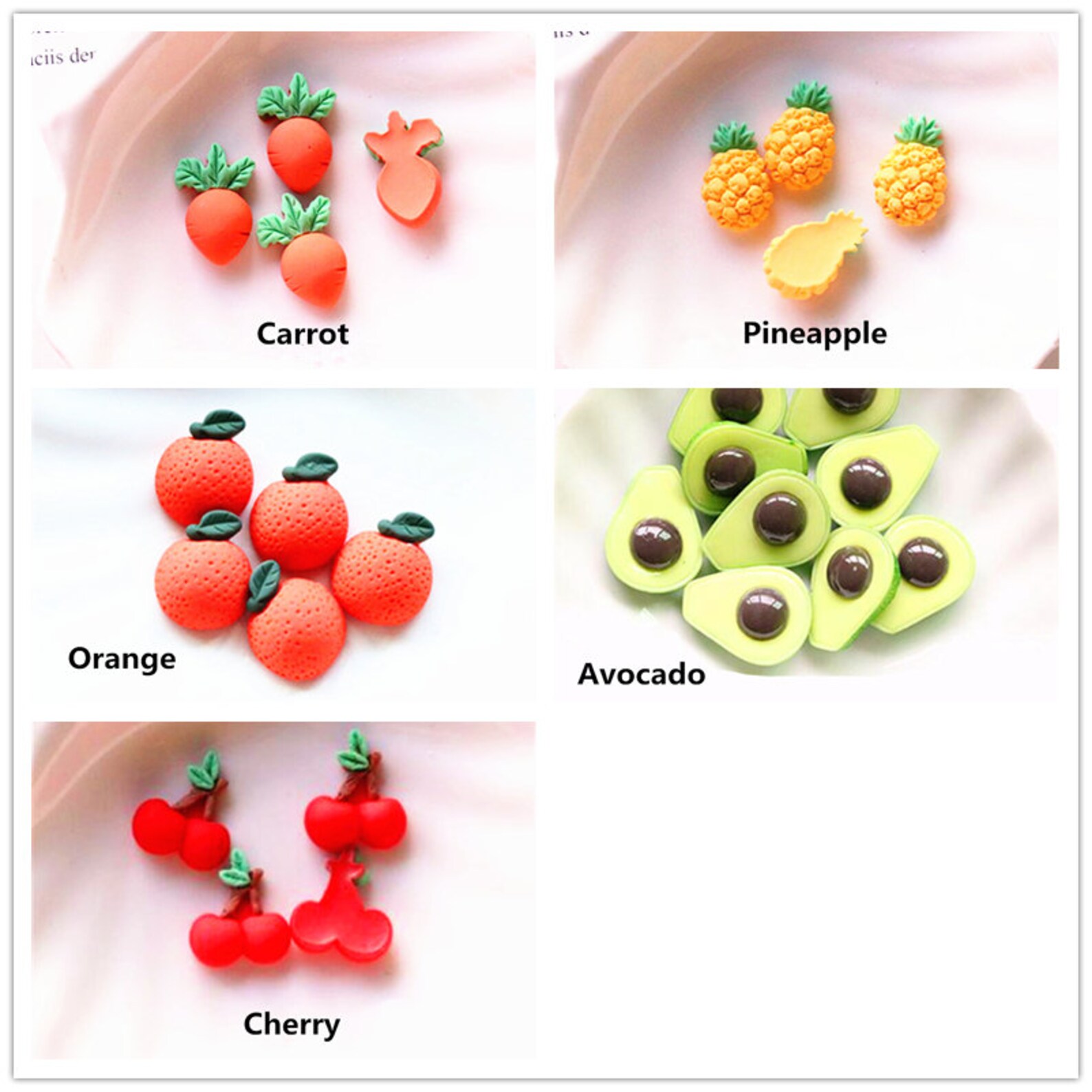 5/10/20/50pcs Fruit Resin Cabochon Flat Back Banana Cherry Etsy