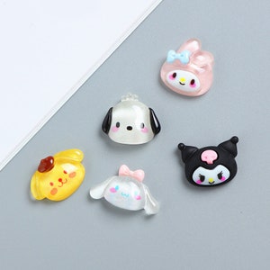 Cartoon Translucent Cat Dog Resin Material Pack for DIY Phone Cases and Handmade Hair Accessories