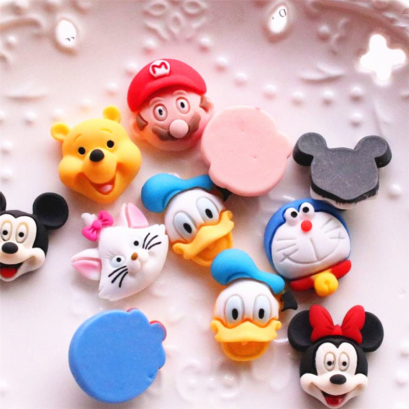 ORIGINAL MOUSE Set Of 3 Resin Flatback Embellishments/ For Scrapbooks / Cards/ Journals/ DIY Projects