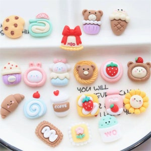 5/10/20 Stück Harz Kuchen Cookie Brot Cabochon Scrapbook kawaii DIY Verzierungen Zubehör