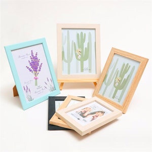 Kreativer Holz-Fotorahmen-Ständer mit minimalistischem Harz-Zubehör für DIY-Bastelmaterial-Kit Handgefertigte Ornamente