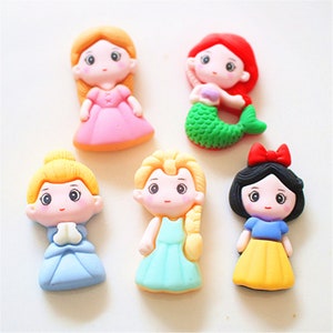 Simulação de desenhos animados de resina de princesa, comida falsa para fazer joias diy, acessórios de bonecas em miniatura