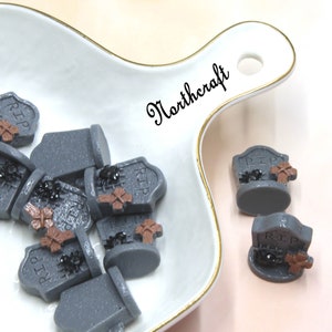 Kruis grafsteen cabochons | Grafsteen cabochons | Halloween-cabochons | Cabochons van hars