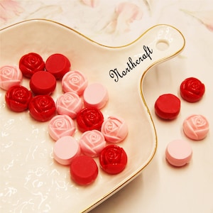 Roos cabochons |Bloem cabochons | Ik hou van cabochons | Paar cabochons | | Hars cabochons