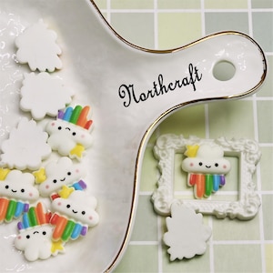 Rainbow cloud cabochons | Star cloud cabochons |Cloud cabochons |Cute cabochons |Cartoon cabochons |Resin cabochons