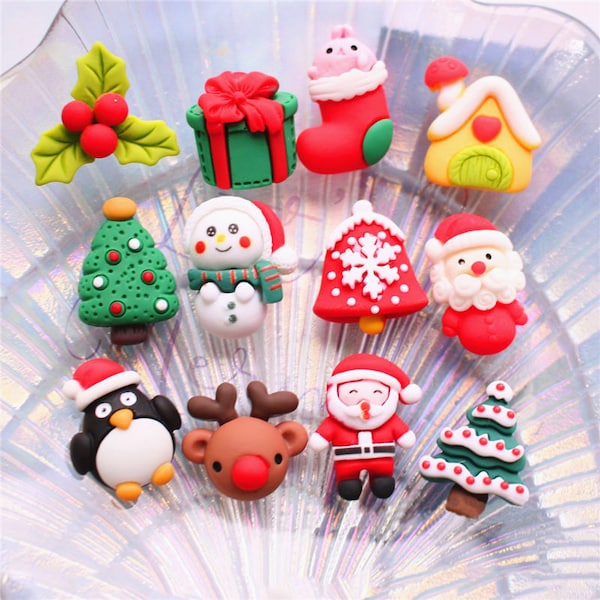 5/10/20pcs Résine de Noël sur le toit charme Décoration Crafts Flatback Cabochon Scrapbook Kawaii DIY Embellissements Accessoires 25*30mm