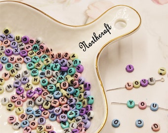 Multicolor Resin Alphabet Beads: DIY Jewelry Supplies (6.7mm)