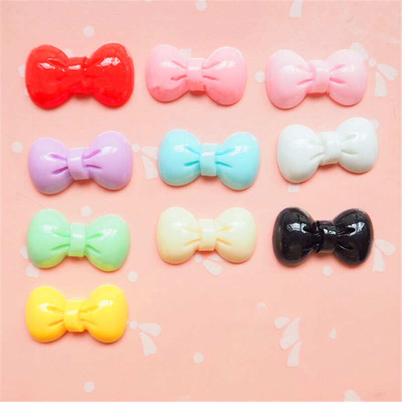 10pcs Bow Resin Crafts Accessories Soft Clay Handcrafts DIY Sewing Decoration Resin Art For Bow Clothes
