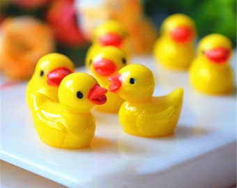4 Mini Enten-Figuren Für Feengarten & Sukkulenten - Aus Harz, Ca. 4x5 Cm, Niedliche Deko Für Blumentopf & Terrarium